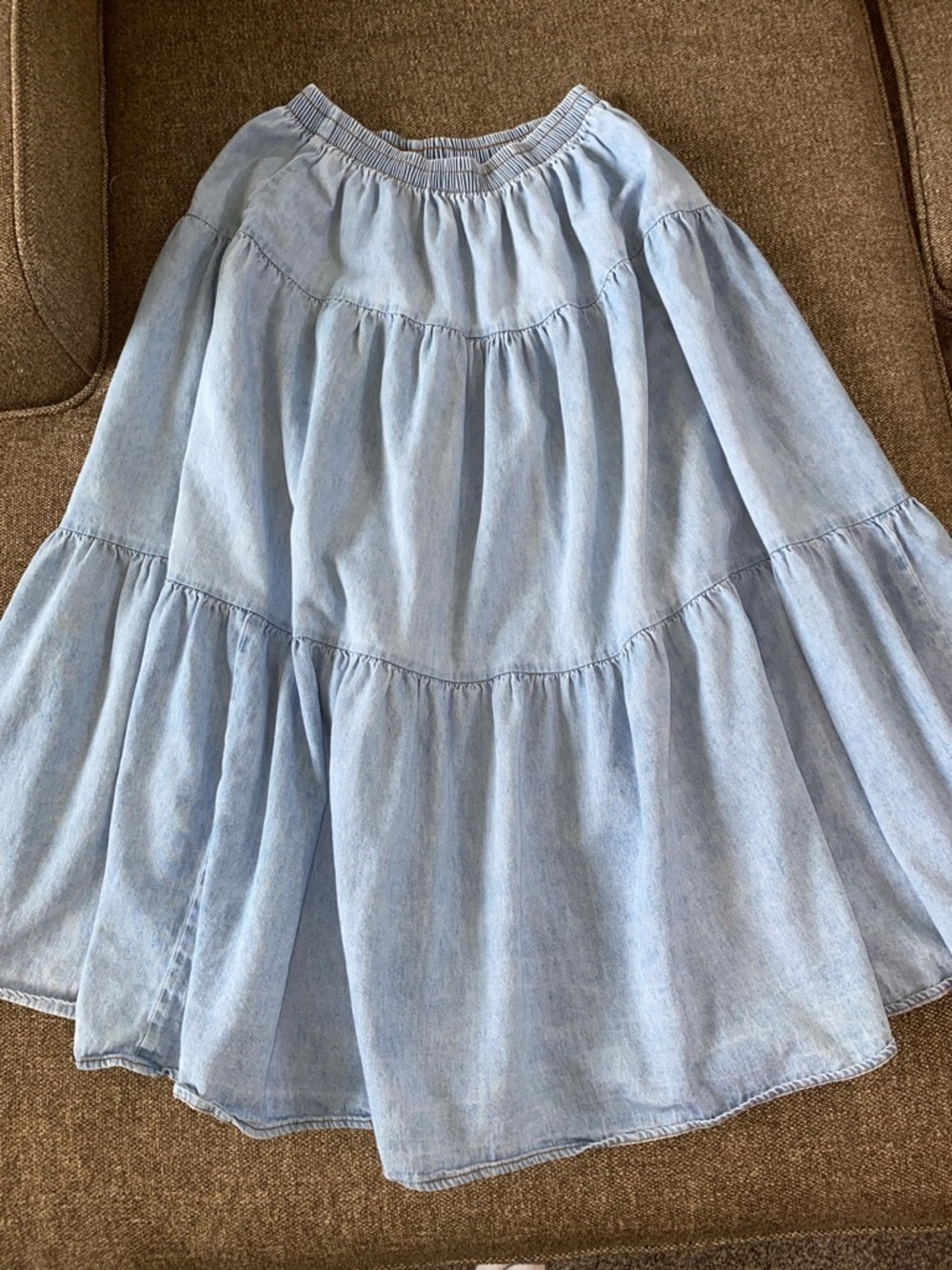 Vintage 90’s layered Denim Jeans Great condition Skirt BEST AMERICAN CLOTHING CO